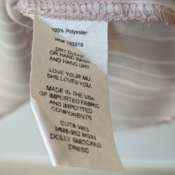 Show Me Your Mumu Mini Dress Off the Shoulder Striped Smocked Boho Pink Size XS - Picture 7 of 7